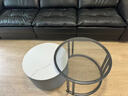 洋意悦  简约茶几客厅家用边桌轻奢小户型茶几电视柜 60鱼肚白岩板+70钢化玻璃 实拍图