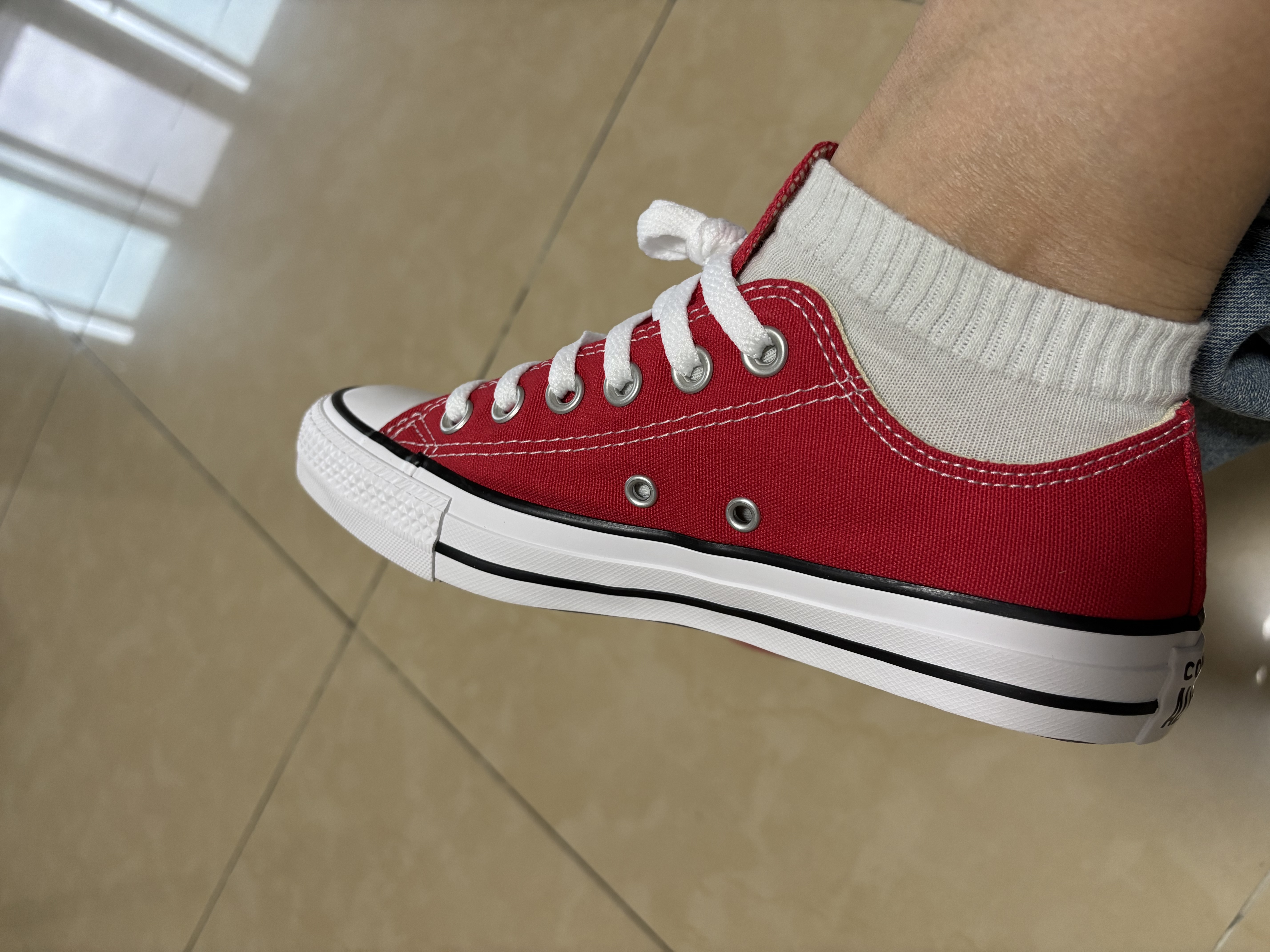 匡威（Converse）All Star夏季经典帆布男女低帮休闲运动鞋黑色1Z635 101007/红色 37 实拍图