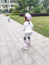 斯威（SWAY）轮滑鞋儿童溜冰鞋男女童初学套装中小学滑轮滑冰旱冰鞋成人直排轮 莫紫八轮全闪+头盔护具+一体支架 M (适合6-12岁)平时鞋码31-36 实拍图
