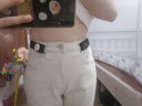 飞鹰城堡懒人腰带女士无痕弹力皮带军训学生无扣百搭隐形松紧可调细款裤带 黑色-皱菊款【松紧可调节】 实拍图