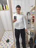罗蒙（ROMON）纯色商务职业正装男士白衬衫工装外套长袖衬衣男CS108白色XL 实拍图