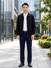 罗蒙外套男秋季商务男士翻领行政夹克上衣干部厅局风爸爸装i8藏青XL 实拍图
