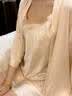 LAUREN VICTORIA真丝睡衣女100%桑蚕丝春季长袖薄款春季女家居服睡裙 香槟套装 带胸垫（礼盒包装） L 【建议101-115斤】 实拍图