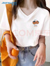 真维斯（Jeanswest）短袖t恤女夏季天蓝色V领内搭低领上衣服2026年新款正肩短袖女生 实拍图