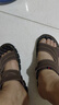 蜻蜓牌夏季真皮男士凉鞋真牛皮沙滩鞋皮凉鞋男软底防滑中年人爸爸鞋大码 棕色 42 实拍图