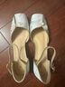 达芙妮包头凉鞋女新中式粗跟旗袍鞋一字扣带女鞋子4024102010 米色 38 实拍图