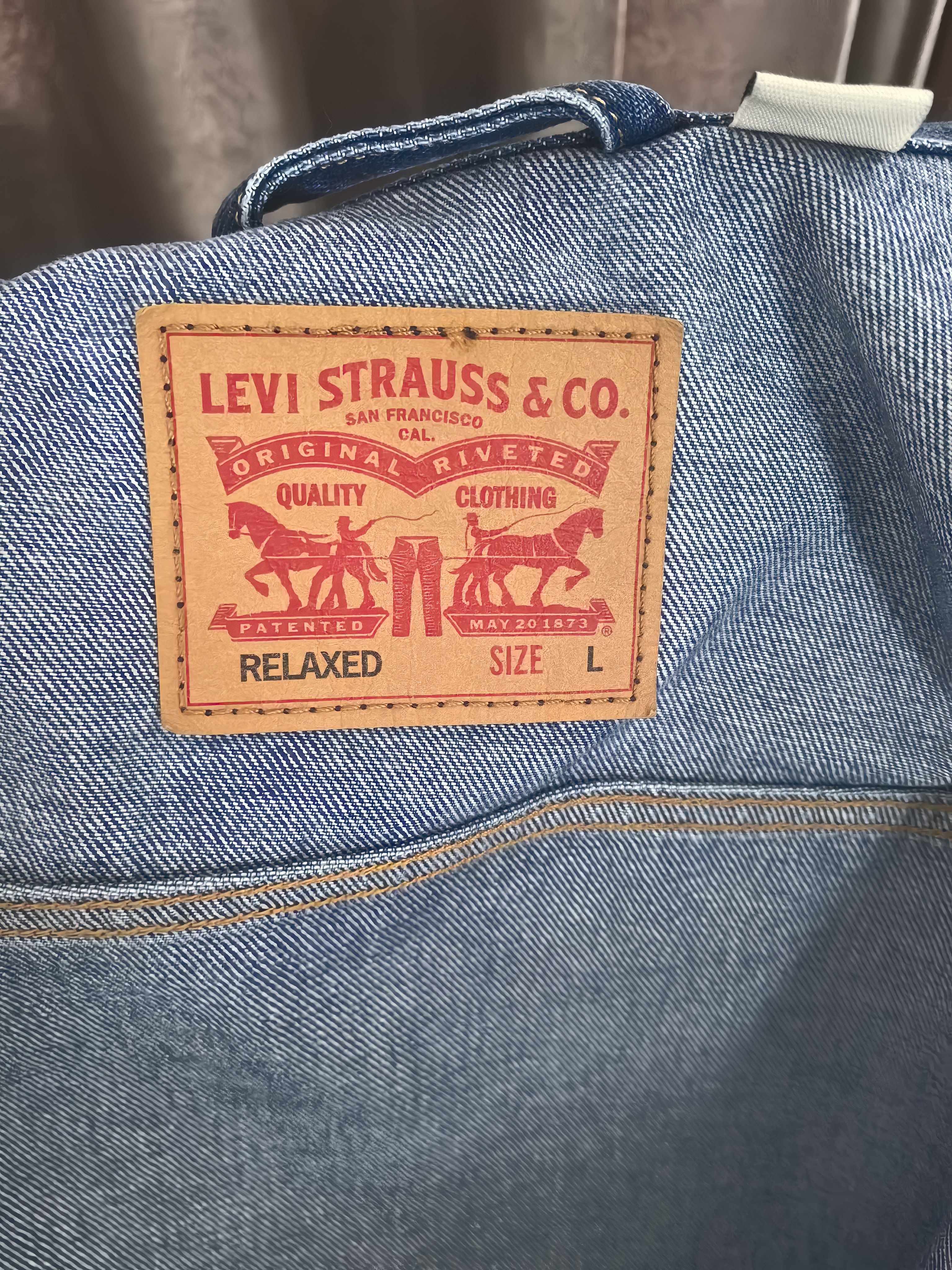 Levi's李维斯26年春夏新款男士美式复古工装风休闲牛仔夹克外套 蓝色 L 实拍图