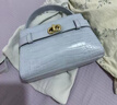 CHARLES&KEITH鳄鱼纹凯莉包手提斜挎婚包包女包生日礼物CK2-50270880-1 Sea Salt Blue海盐蓝（新色） S 实拍图