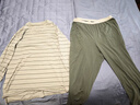 蕉内（Bananain）棉棉305H男女士睡衣睡裤纯棉情侣家居服套装春夏季长袖长裤不闷汗 【男士】松绿条纹 2XL 实拍图