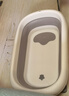 iuu婴儿洗澡盆 可折叠宝宝浴盆大号 洗澡神器躺托浴架新生儿童用品 【北欧灰】+可调节感温浴架 材质：FAD食品级材质检测认证 实拍图