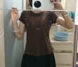 德玛纳【轻薄舒适】春季简约风圆领网纱短袖藏肉显瘦小个子t恤女高级感 实拍图