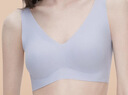 ubras【2件装】无尺码免拆美背内衣女背心无钢圈文胸罩无痕舒适包裹 裸感肤+奶盐蓝 均码 （A-C杯） 实拍图