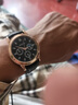 【网红爆款】商务腕表石英运动表休闲皮带男女手表 黑色 实拍图