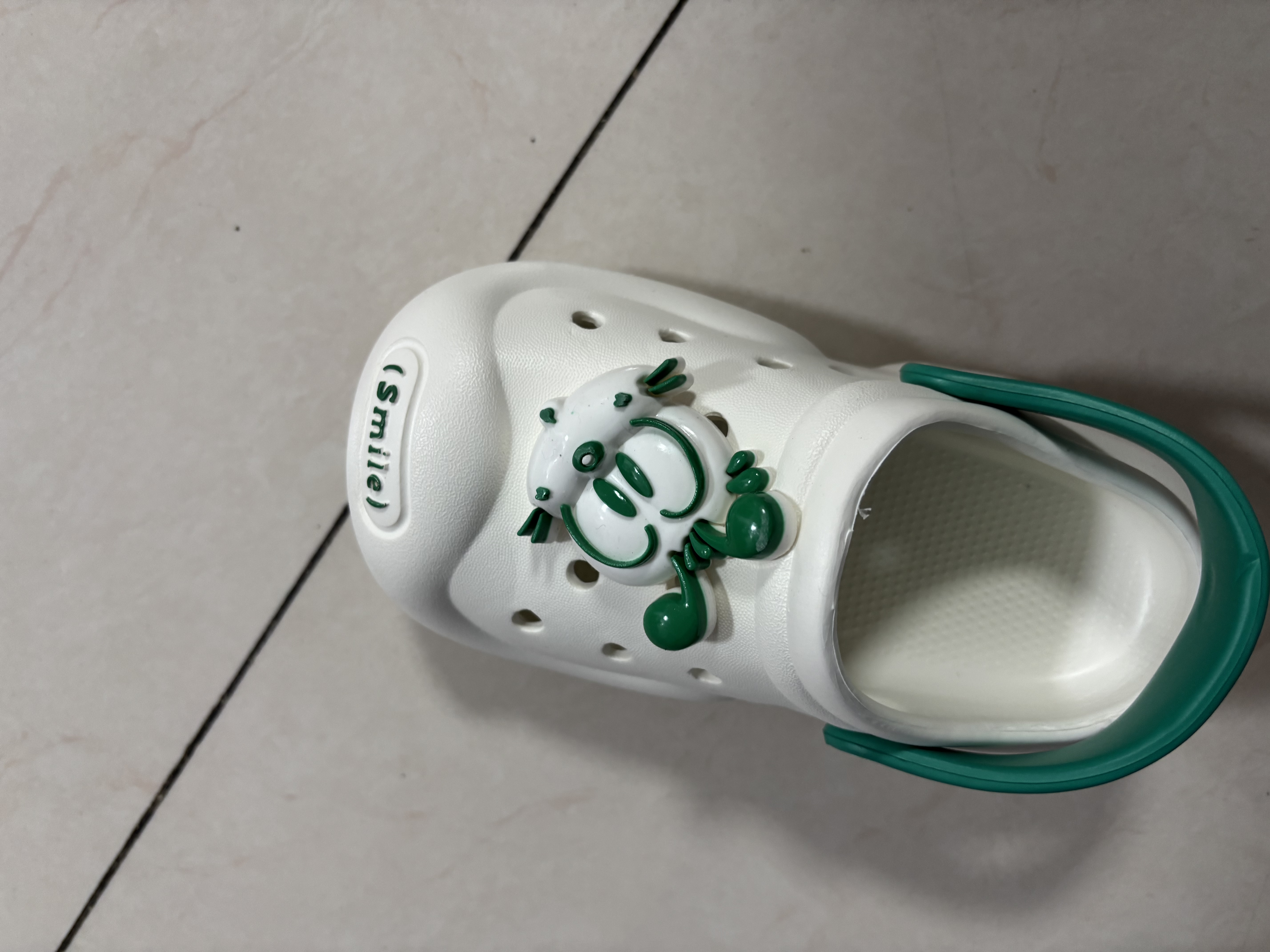 巴布豆童鞋男童拖鞋夏季软底宝宝沙滩鞋儿童洞洞鞋117342003乳白色180 实拍图