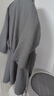 竹一百浴袍 纯棉吸水浴衣简约家居汗蒸服华夫格男女睡袍 灰色 L码 实拍图