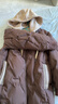 艾莱依羽绒服女假两件短款连帽宽松时尚保暖棒球服外套 蜜茶棕155 实拍图
