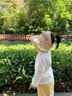 爱宝适婴儿帽子夏季网眼大帽檐防晒帽女童遮阳帽宝宝太阳帽T334黄色小鸭 实拍图