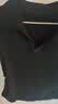 NOMe夏季正肩T恤上衣螺纹polo衫女侧边褶皱修身显瘦短袖T恤女 黑色 XL 实拍图