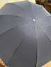 天堂伞 加大雨伞三折 晴雨两用商务伞经典格纹10骨大雨伞男女 藏青 实拍图