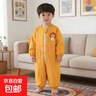 宝宝爬爬服连体衣罩衣防水全身秋冬护衣防脏外穿户外婴儿爬行儿童 连体拉链狮黄 90码【建议身高70-85cm】 实拍图