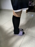 小野和子压力小腿袜女2026春夏新款jk双针中筒袜长袜 黑色 1双 均码 实拍图