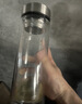 富光拾喜玻璃杯双层隔热茶杯商务男女士办公杯子大容量水杯1000ml本色 实拍图