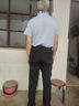 宝财羊爸爸夏装短袖t恤男中老年人冰丝宽松polo条纹衫上衣服父亲节礼物 实拍图