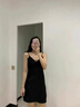 婷儿:性感吊带睡衣带胸垫女夏季薄款冰丝吊带睡衣纯欲法式蕾丝睡裙 黑色 [请选尺码] S (80-90斤)隐私发货 实拍图