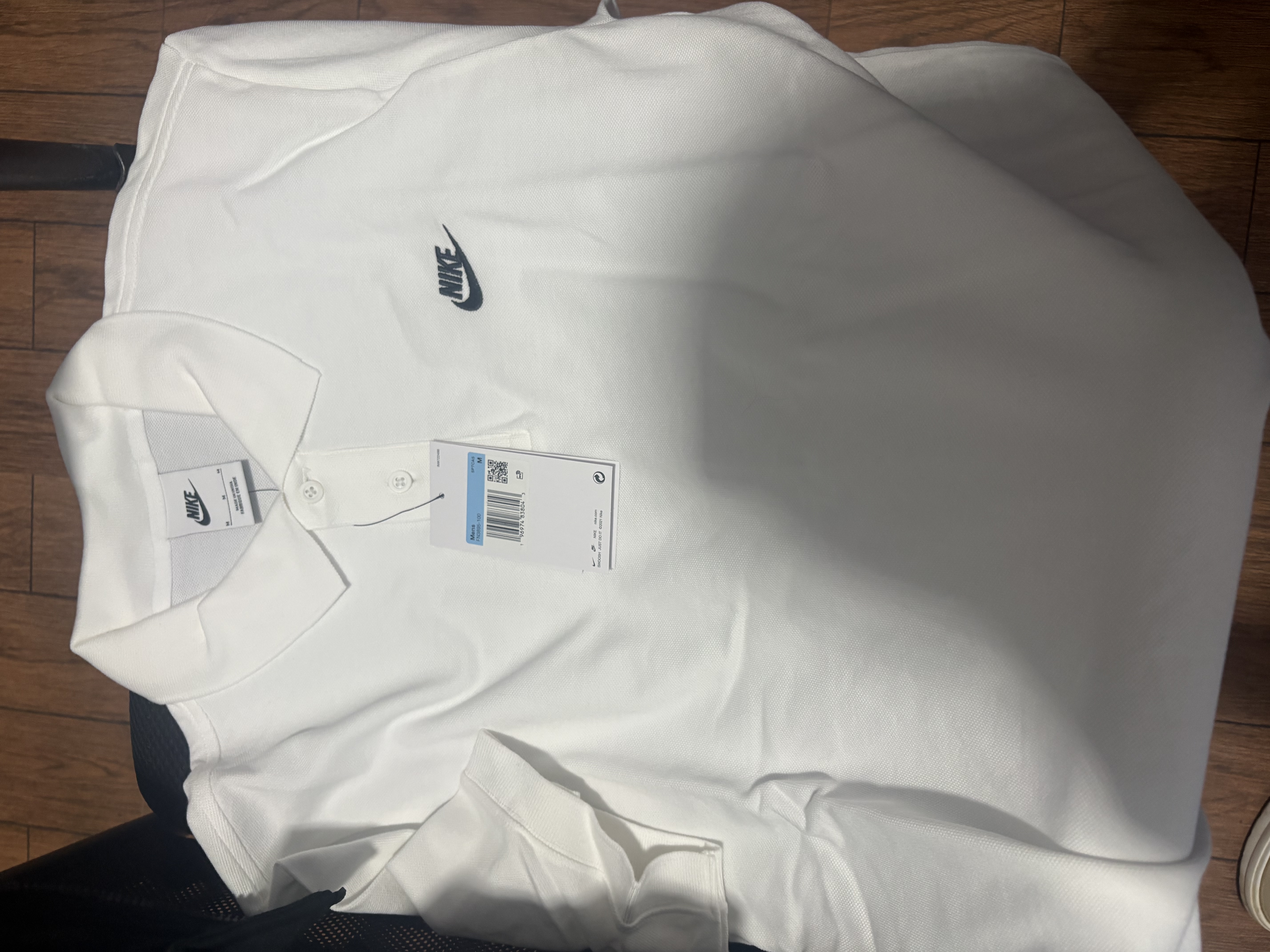 耐克(NIKE)男短袖T恤  POLO衫 纯棉 运动休闲简约 FN3895-100 白M 实拍图