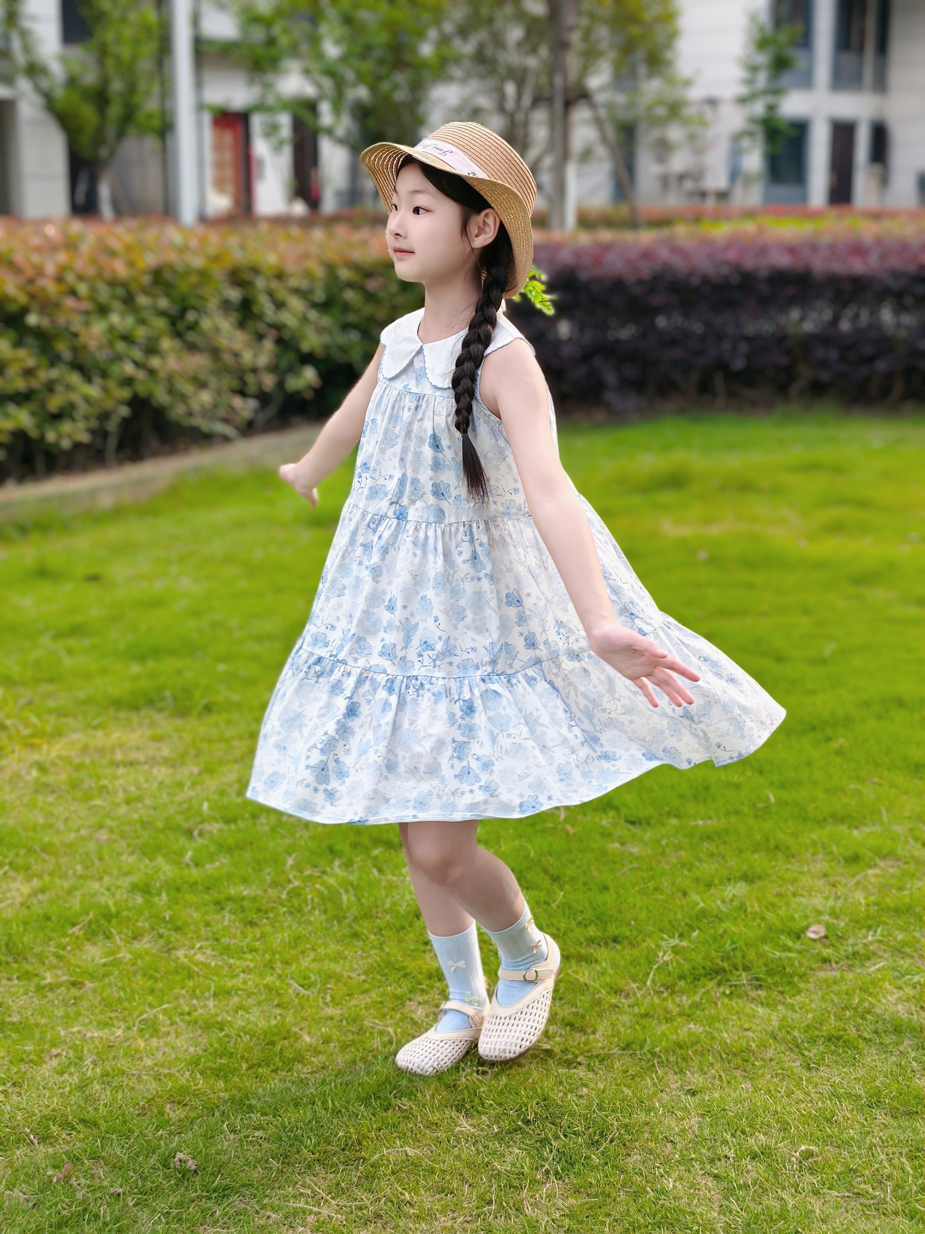 皇室童缘女童娃娃领连衣裙26夏款碎花蛋糕裙童装裙子中大童 实拍图