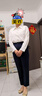 尚都比拉商务休闲白色衬衫女春秋季职业正装光泽感气质金属扣长袖衬衣上衣 实拍图