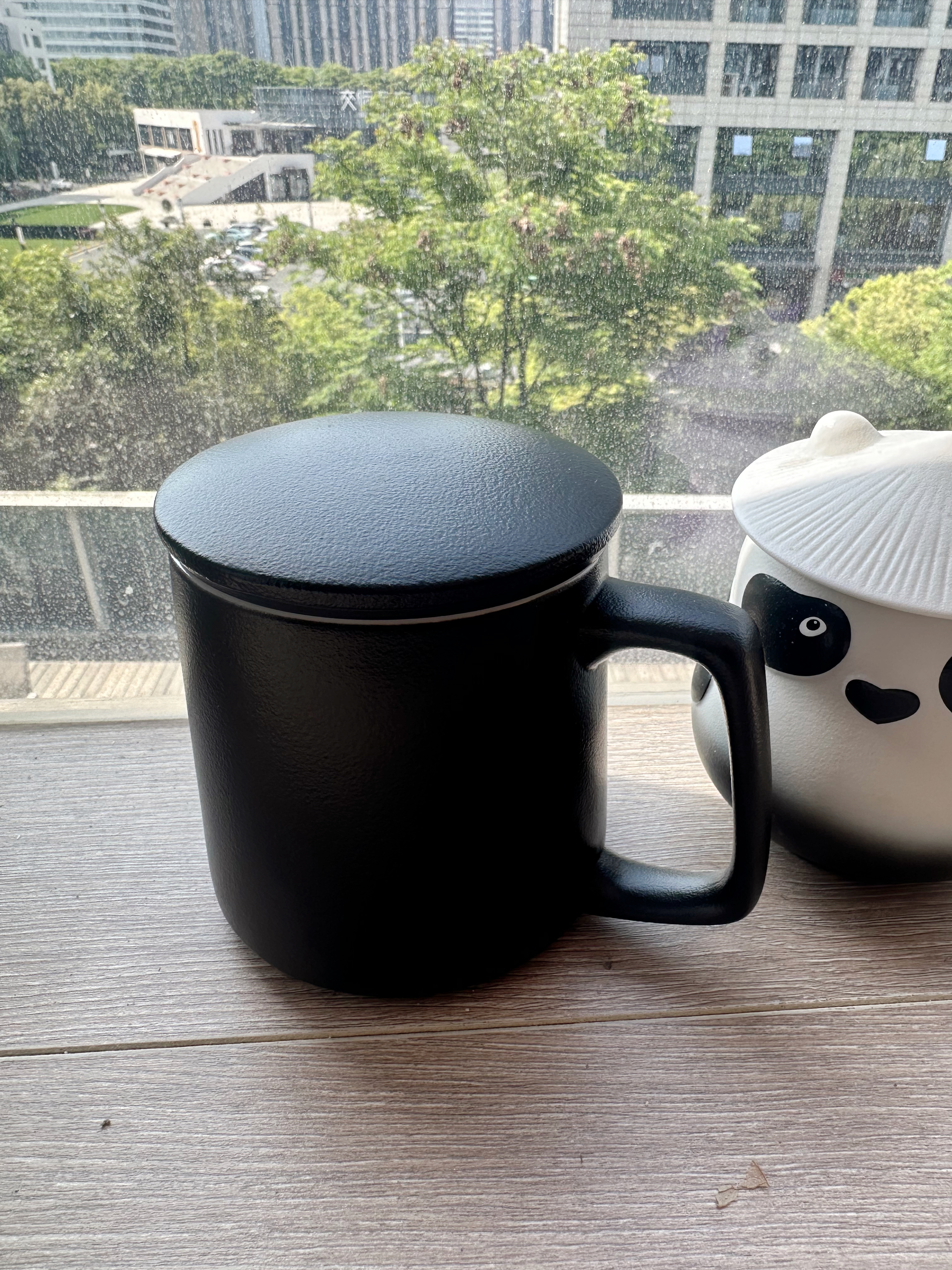 叁旬 马克杯陶瓷泡茶杯带过滤内胆家用办公室茶水分离杯男女礼品杯子 印象个人杯【禅风黑】 实拍图