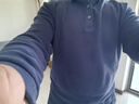 与狼共舞【高级感】长袖T恤男士2026春季新款纯棉刺绣中青年POLO衫男6541 藏青色101 XL (180) 实拍图