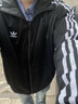 adidas经典三条纹运动连帽夹克外套男女春季阿迪达斯三叶草   黑色   L 实拍图