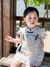 G.duck童装女童连衣裙夏季儿童汉服女宝宝旗袍裙周岁礼服洋气中国风裙子 杏色 110 （建议身高100cm 4-5岁）cm 实拍图