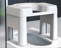 孕妇坐便器老人坐便凳儿童蹲便蹲改座便凳塑料可移动防滑加厚凳子 坐便凳（高款）白+灰不带垫 实拍图