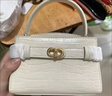 CHARLES&KEITH鳄鱼纹凯莉包手提斜挎婚包包女包生日礼物送女友CK2-50270880-1 Ivory象牙色 S 实拍图