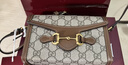 GUCCI古驰Gucci Horsebit 1955系列迷你手袋 米色和乌木色 均码 实拍图