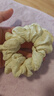 新款奶油泡芙大肠发圈女简约复古褶皱头花头绳丸子头皮筋气质发饰 米白奶油褶皱发圈 实拍图