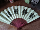 中国风10寸丝绸大绢扇子古风折扇汉服手工男霸气折叠扇竹儿童夏天 折扇古风折扇【宁静致远】 日用扇 实拍图