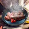 臻三环铁锅平底煎锅烤肉煎锅无涂层不易粘锅小平底锅辅食厨具 烤蓝铁把加耳 28cm 实拍图