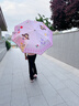 美度全自动三折雨伞学生儿童晴雨伞环扣柄可挂书包圆角防戳M3075粉色 实拍图