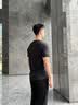 迪桑特（DESCENTE）DESCENTE迪桑特RUNNING系列跑步运动健身男士短袖针织衫 BK-黑色 XL (180/100A) 实拍图
