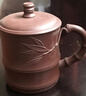 百年利永紫砂杯宜兴纯手工盖杯原矿紫泥竹影杯竹叶功夫茶具办公泡茶杯礼物 实拍图