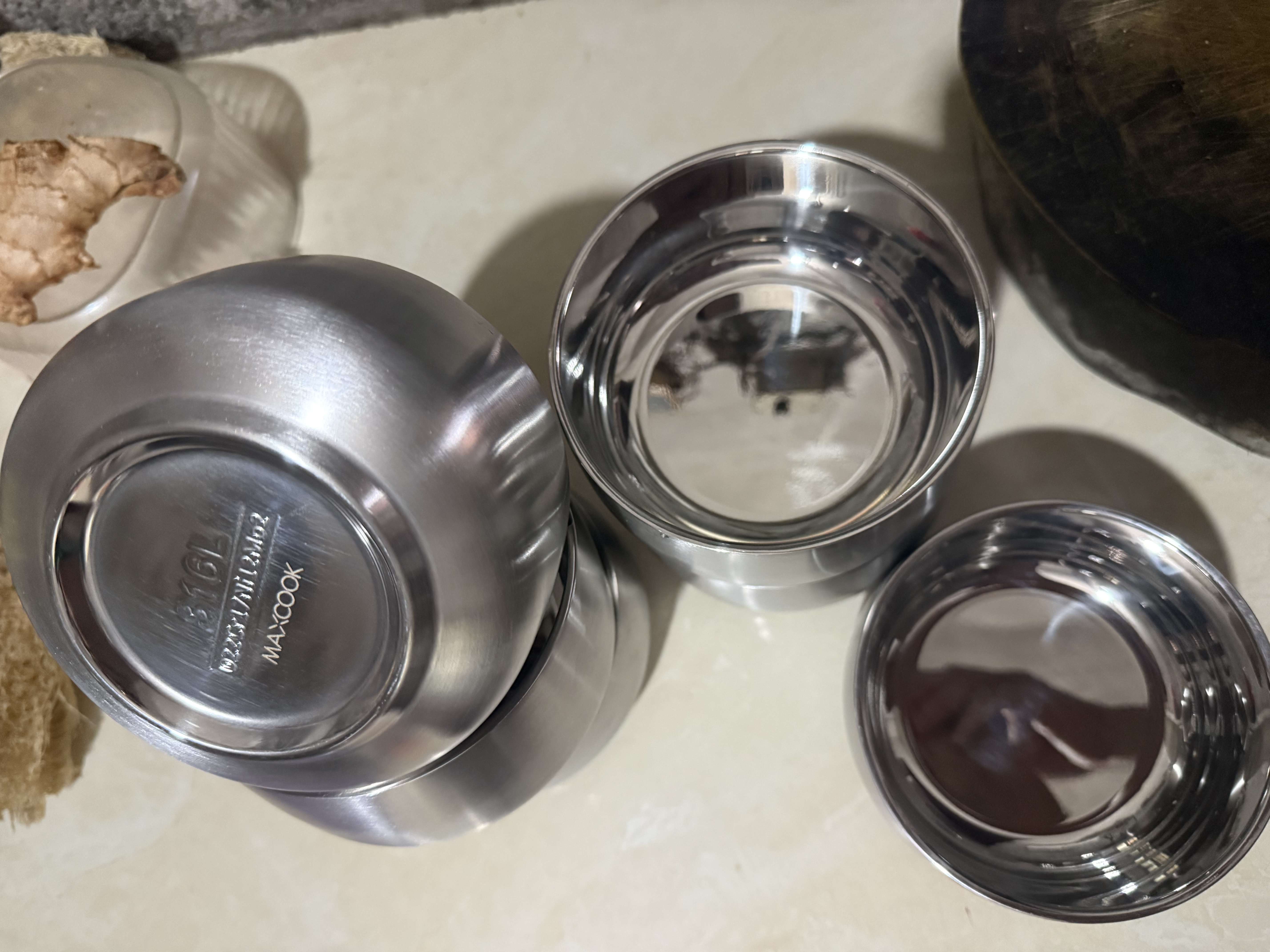 美厨（MAXCOOK）防烫316L不锈钢碗家用套装 食品级米饭碗面碗碗具套装MCWA2829 实拍图