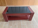 雅美乐茶几客厅简约现代小户型钢化玻璃木质双层茶几桌 柚木色 实拍图
