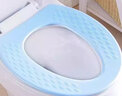 炫依酷 马桶垫 印花EVA夏季通用泡沫可水洗马桶坐垫粘贴式套圈防水速干坐便器垫泡沫马桶套 蓝色 花朵款 实拍图