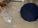京东京造 总裁 全自动雨伞三折加大折叠商务复古自动木柄伞 蓝色23寸105cm 实拍图