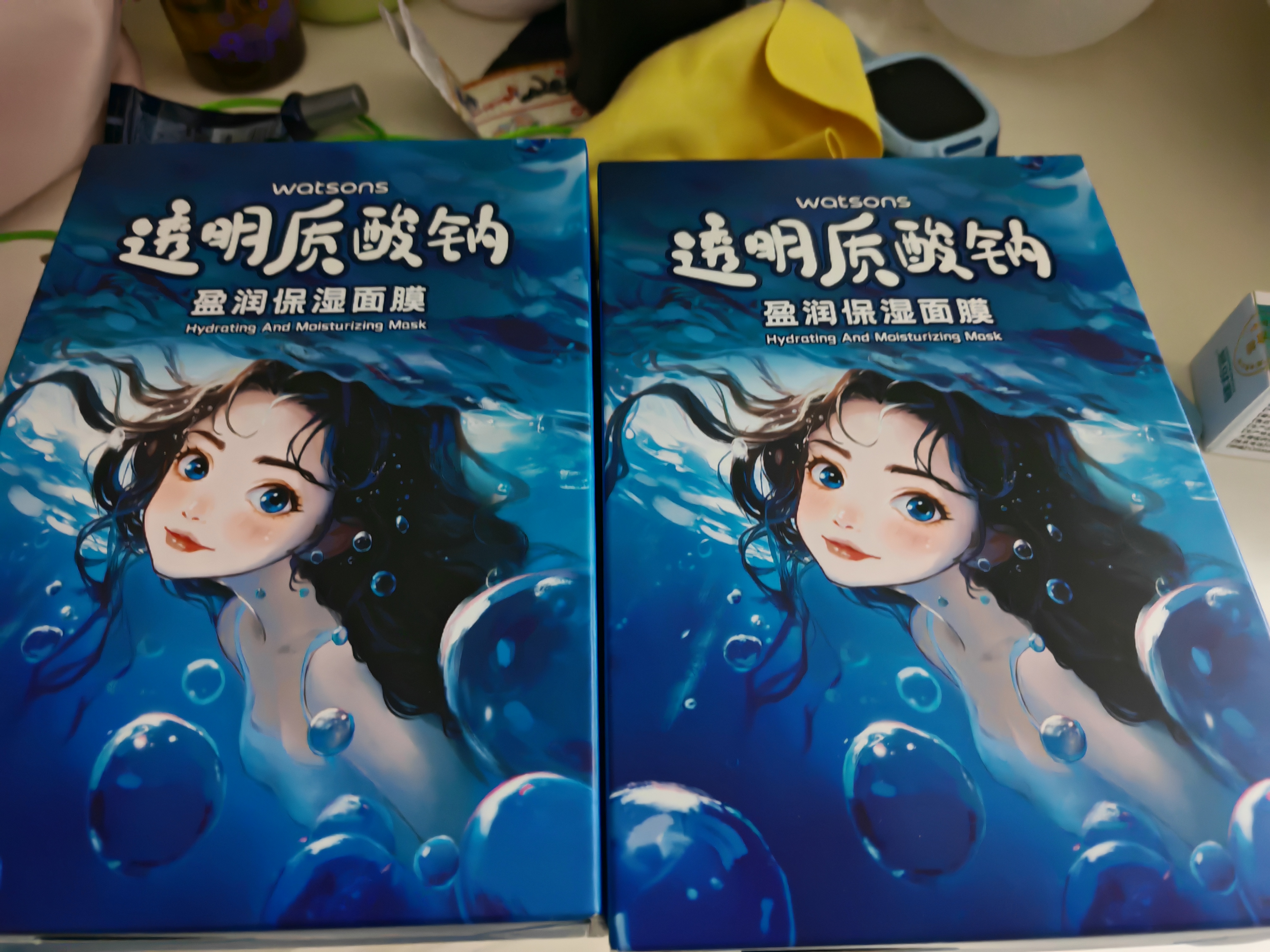 屈臣氏透明质酸钠滋润保湿面膜10片装 补水保湿 新老包装随机发 实拍图