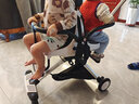 恩曜双胞胎溜娃神器双人轻便折叠婴儿推车四轮避震大小二胎推车大脚踏 白色【可拆座椅可折叠铝合金车架】 实拍图